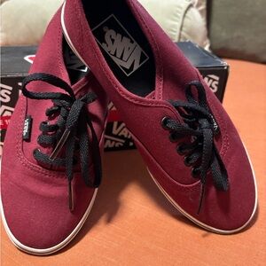 Vans Women's Dark Red Canvas Sneakers